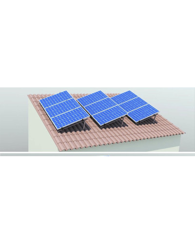 ESTRUCTURA FV SOBREELEVADA PREMONTADA 15º (2350MM) KIT 3 MÓDULOS FV