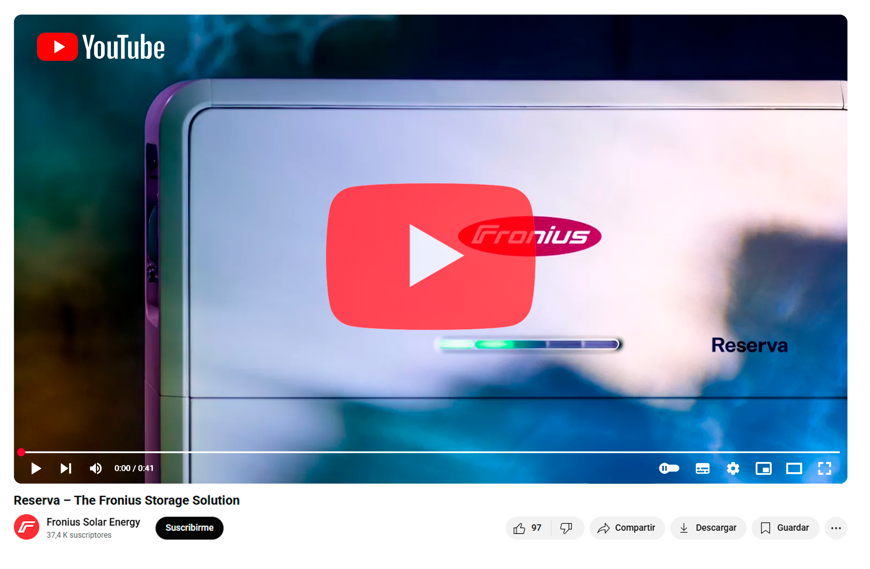 Video youtube fronius reserva
