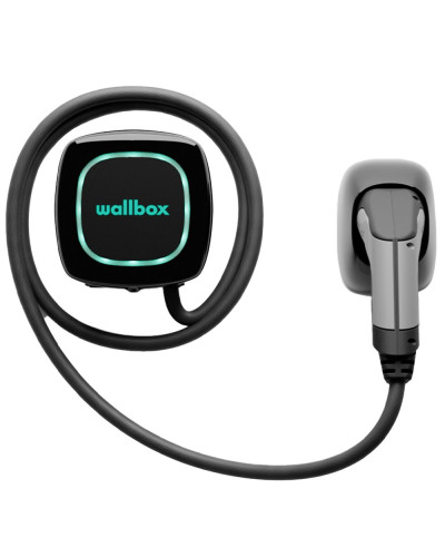 WALLBOX KIT PULSAR PLUS NEGRO MONOFASICO 7.4 KW CABLE 5M TIPO 2+MED. ENERGÍA N1CT+SOP CABLE DOCK
